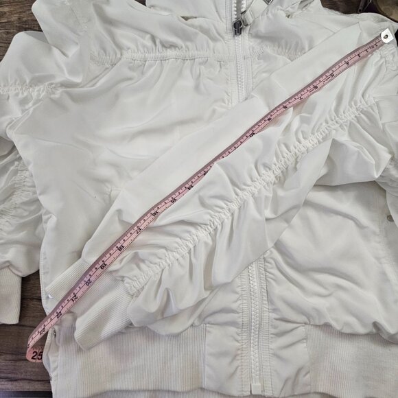 ATHLETA White Hooded Jacket Warm-up Size L - Picture 15 of 15